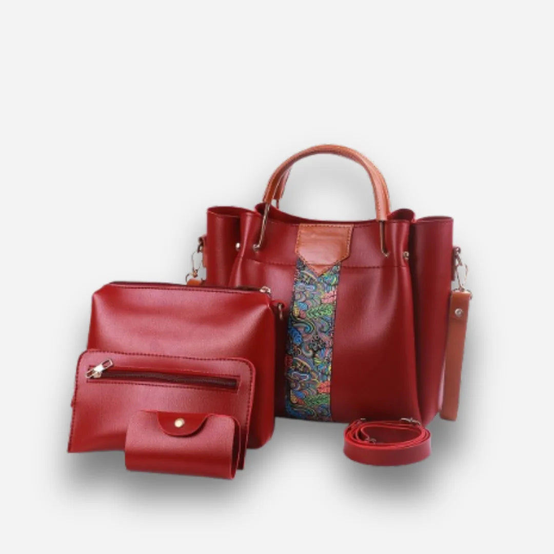 4 Pcs Women's Beautiful PU Leather Shoulder Bag