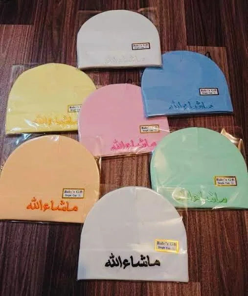 Adorable 3 Pcs New Born Baby Caps - Colorful Cotton Comfort