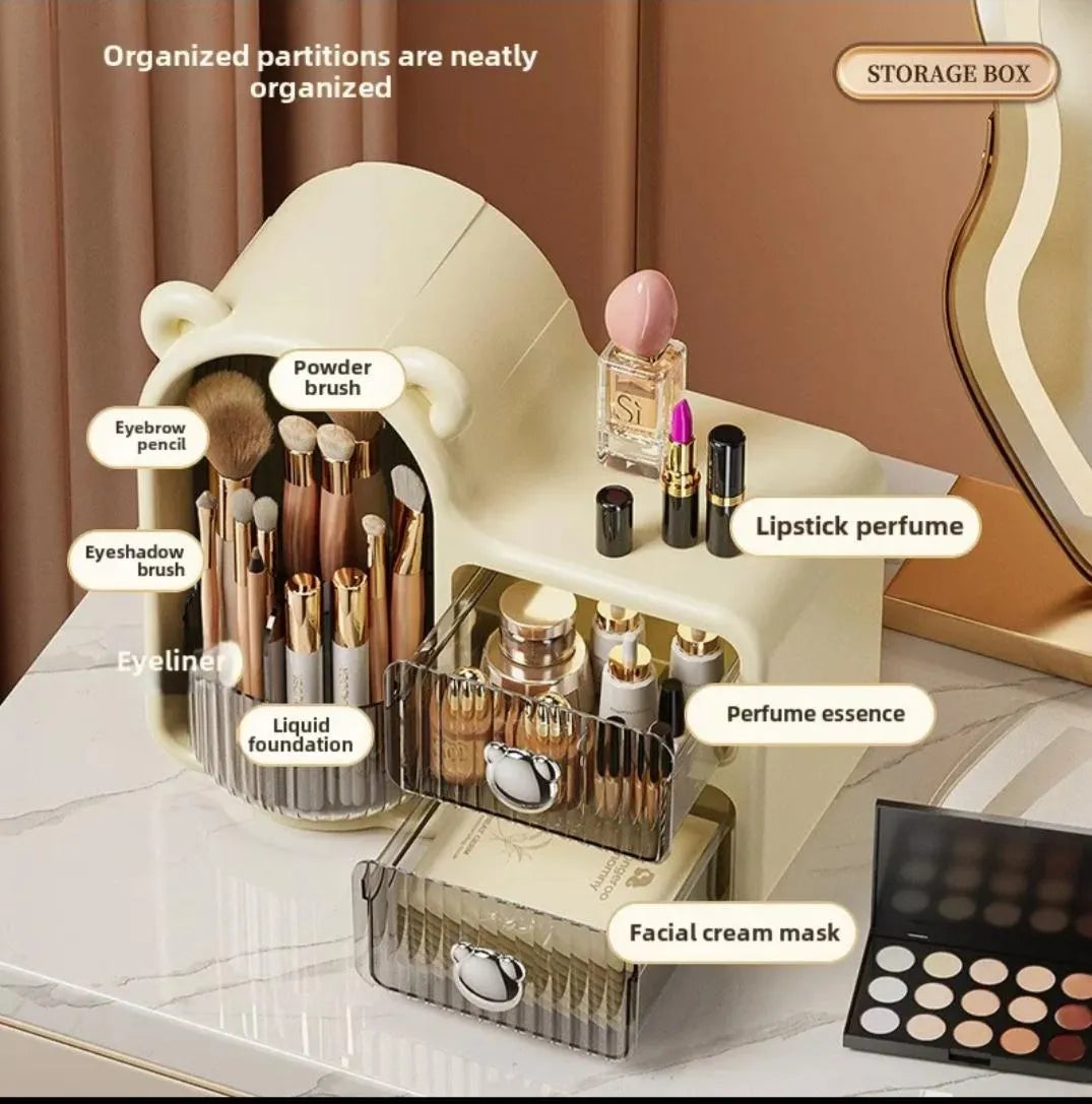 Rotating Makeup Organizer Makeup Plastic Storage Box