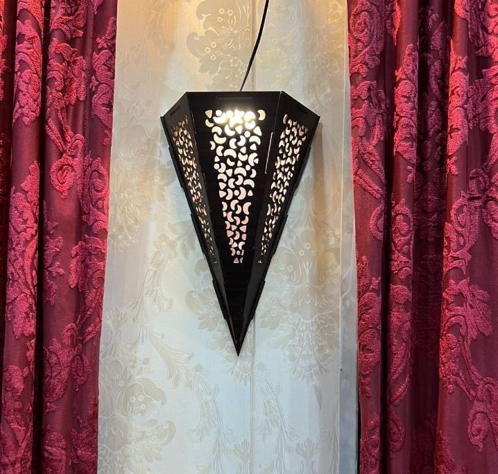 Scone Shaped Wooden Wall Hanging Lamp
