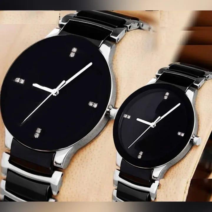 Stylish Unisex Couple Watches - Set of 2 with Quartz Movement