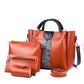 4 Pcs Women's Beautiful PU Leather Shoulder Bag