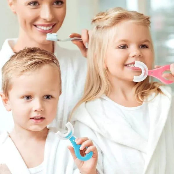 Silicone U-Shaped Toothbrush For Kids - Pack of 2