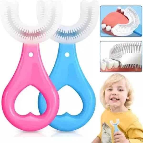 Silicone U-Shaped Toothbrush For Kids - Pack of 2
